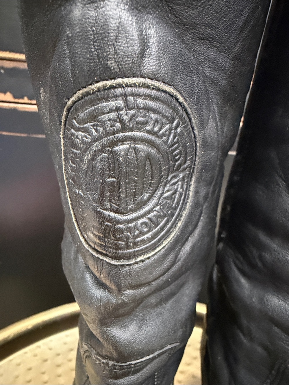 Harley-Davidson Vintage Black Leather Knee-High Lace-Up Women's Boots - Picture 5 of 11